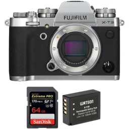 FUJIFILM FUJIFILM X-T3 Mirrorless Digital Camera Body with Accessories Kit (Silver)