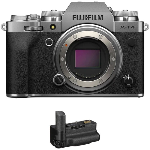 FUJIFILM X-T4 Mirrorless Digital Camera Body with Battery Grip Kit (Silver)