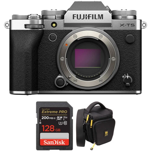FUJIFILM X-T5 Mirrorless Camera with Accessories Kit (Silver)