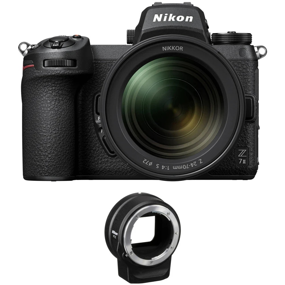 Nikon Z 7II Mirrorless Digital Camera with 24-70mm f/4 Lens and FTZ Adapter Kit