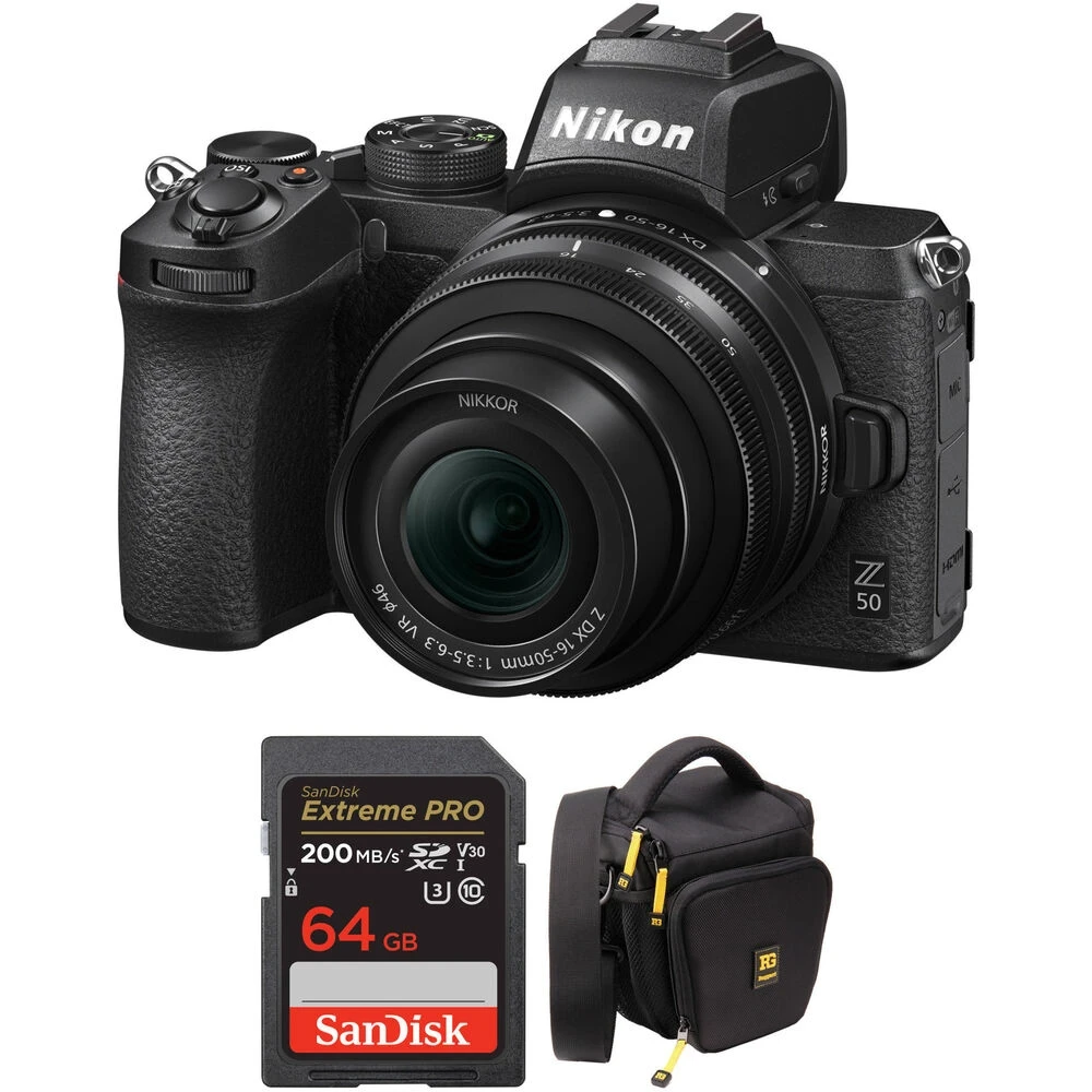 Nikon Z50 Mirrorless Digital Camera with 16-50mm Lens and Accessories Kit
