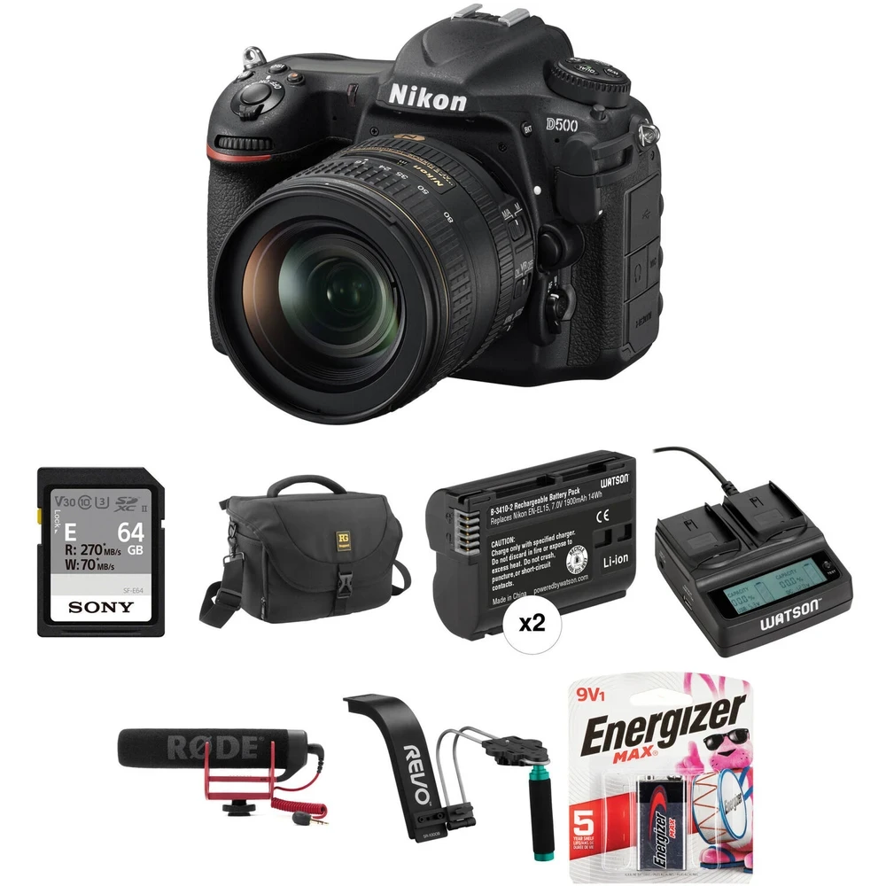 Nikon D500 DSLR Camera with 16-80mm Lens Video Kit
