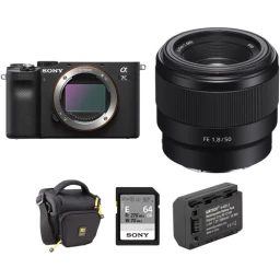 Sony Sony a7C Mirrorless Camera with 50mm f/1.8 Lens and Accessories Kit (Black)